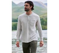 Mountain Warehouse Selby Mens Waffle Henley Tee - Cotton Lightweight Shirt - Autumn Winter Walking & Outdoors Beige 4XL