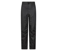 Mountain Warehouse Spray Short Waterproof Trousers - Taped Seams Rain Pants, Ripstop, Half Leg Zip - for Spring Summer, Travel & Outdoors Black (Short Length) XS