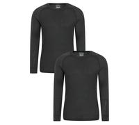 Mountain Warehouse Talus Mens Long Sleeved Baselayer Multipack - Isotherm, Lightweight, Warm - Best for Winter, Skiing, Snowboarding Dark Grey (2 Pack) 3XL
