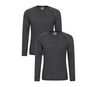 Mountain Warehouse Talus Mens Long Sleeved Baselayer Multipack - Isotherm, Lightweight, Warm - Best for Winter, Skiing, Snowboarding Charcoal (2 Pack) M