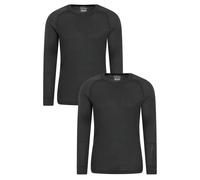 Mountain Warehouse Talus Mens Long Sleeved Baselayer Multipack - Isotherm, Lightweight, Warm - Best for Winter, Skiing, Snowboarding Dark Grey (2 Pack) L