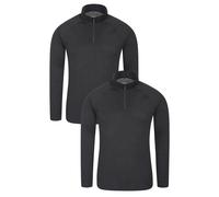 Mountain Warehouse Talus Mens Base Layer Top Multipack - Breathable, Moisture Wicking, Isotherm Top - Autumn Winter, Outdoors, Travelling & Hiking Black L