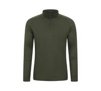 Mountain Warehouse Mens Talus Zip Neck Long-Sleeved Thermal Top - Khaki Green - 3XL - Khaki Green - 100% Polyester
