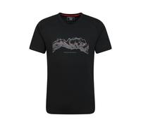 Mountain Warehouse Mens Tech Mountains Organic T-Shirt - Black - Black - L - 100% Cotton