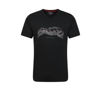 Mountain Warehouse Mens Tech Mountains Organic T-Shirt - Black - Black - M