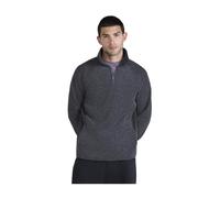 Mountain Warehouse Mens Textured Half Zip Raglan Jumper - Charcoal - XS - Charcoal - 88% Polyester/12% Viscose