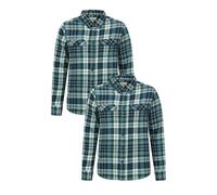 Mountain Warehouse Mens Trace Flannel Shirt (Pack of 2) - Corn Blue - XL - Corn Blue - 100% Cotton