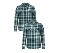 Mountain Warehouse Mens Trace Flannel Shirt (Pack of 2) - Corn Blue - XL - Corn Blue
