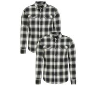 Mountain Warehouse Mens Trace Flannel Shirt (Pack of 2) - Dark Green - L - Dark Green