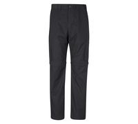 Mountain Warehouse Mens Trek II Convertible Hiking Trousers - Black - Black - 32S