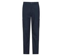 Mountain Warehouse Trek Mens Outdoor Trousers - Lightweight Casual Bottoms with Lots of Pockets, Quick Dry UPF 50+ Pants - Spring, Summer, Travelling & Outdoors Dark Blue (Short Length) Men's W34