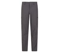 Mountain Warehouse Trek Stretch Short Trousers - Lightweight, Durable, 4 Way Stretch, Soft Lining, Easy to Pack, Multiple Pockets - Ideal for Walking & Travelling Dark Grey (Short Length) Men's W42