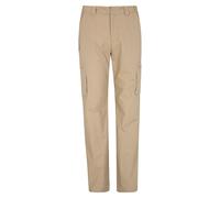 Mountain Warehouse Trek Mens Outdoor Trousers - Lightweight Casual Bottoms with Lots of Pockets, Quick Dry UPF 50+ Pants - Spring, Summer, Travelling & Outdoors Dark Beige Men's W40