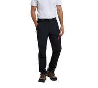 Mountain Warehouse Mens Trekking Trousers - Hiking Pants, Water Resistant, 4-Way-Stretch, Reinforced Fabric, UPF 50+ - Best for Camping, Outdoors Black Men's W32