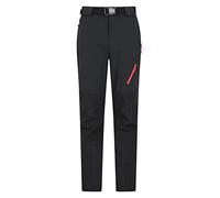 Mountain Warehouse Mens Trekking Trousers - Hiking Pants, Water Resistant, 4-Way-Stretch, Reinforced Fabric, UPF 50+ - Best for Camping, Outdoors Black Men's W28