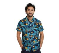 Mountain Warehouse Mens Tropical Short-Sleeved Shirt - Blue - L - Blue