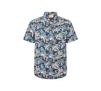 Mountain Warehouse Mens Tropical Short-Sleeved Shirt - Blue - XS - Blue - 100% Cotton