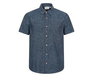 Mountain Warehouse Mens Tropical Short-Sleeved Shirt - Pale Blue - 4XL - Pale Blue - 100% Cotton