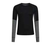 Mountain Warehouse Mens Ultra Merino Wool Round Neck Base Layer Top - Black - Black - M