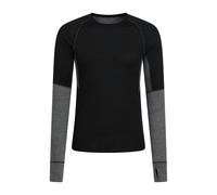Mountain Warehouse Mens Ultra Merino Wool Round Neck Base Layer Top - Black - XL - Black - 100% Merino Wool