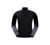 Mountain Warehouse Mens Ultra Merino Wool Zip Neck Base Layer Top - Black - 3XL - Black - 100% Merino Wool