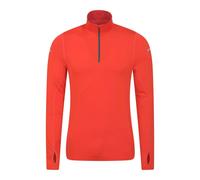 Mountain Warehouse Mens Vault Recycled Half Zip Long-Sleeved Top - Orange - XXS - Orange - 88% Recycled Polyester/12% Elastane