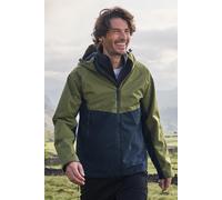 Mountain Warehouse Verge Extreme Mens Waterproof Jacket - 10,000mm, Breathable, Taped Seams, Packaway Hood Rain Coat - Best for Wet Weather, Walking, Outdoors & Camping Green XL