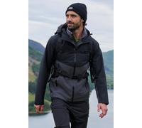 Mountain Warehouse Verge Extreme Mens Waterproof Jacket - 10,000mm, Breathable, Taped Seams, Packaway Hood Rain Coat - Best for Wet Weather, Walking, Outdoors & Camping Black M