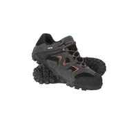 Mountain Warehouse Curlews Mens Waterproof Walking Shoes - Quick Drying Footwear, Suede & Mesh Outer & Rubber Sole - for Autumn, Winter, Camping & Hiking Dark Grey Adult Shoe Size 8