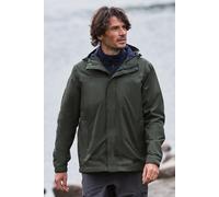 Mountain Warehouse Torrent Mens Waterproof Rain Jacket - Waterproof & Lightweight Raincoat with Taped Seams, Zipped Pockets - For Spring Summer Travelling & Outdoors Green L