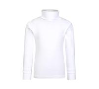 Mountain Warehouse Meribel Kids Cotton Roll Neck Top - 100% Cotton Thermal Baselayer, Lightweight, Breathable, Extremely Soft - Perfect for Children This Winter White Kids Size 2-3 Years