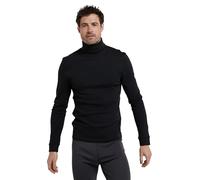 Mountain Warehouse Meribel Mens Thermal Baselayer Top - Combed Cotton Sweater, Roll Neck Jumper, Breathable, Quick Drying & Fitted Sleeves - for Everyday Use Black XXS