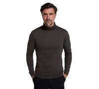 Mountain Warehouse Meribel Mens Thermal Baselayer Top - Combed Cotton Sweater, Roll Neck Jumper, Breathable, Quick Drying & Fitted Sleeves - for Everyday Use Dark Grey XL