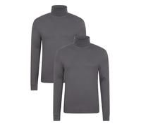 Mountain Warehouse Meribel Mens Thermal Baselayer Top - Combed Cotton Sweater, Roll Neck Jumper, Breathable, Quick Drying & Fitted Sleeves - for Everyday Use Charcoal S