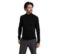Mountain Warehouse Meribel Mens Turtle Neck Top - 100% Cotton, Lightweight, Breathable, Long Sleeves - Best for Winter Camping, Outdoors, Travelling & Hiking Black S