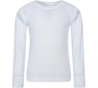 Mountain Warehouse Merino Kids Round Neck Thermal Baselayer Top - Long Sleeve, Lightweight, Antibacterial, Breathable & Quick Dry T-Shirt - Travelling & Outdoors White Kids Size 2-3 Years