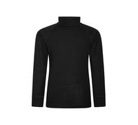 Mountain Warehouse Merino Kids Roll Neck Base Layer Top - Warm Underlayering, Boys & Girls Thermal Baselayer - Winter Camping, Outdoors, Travelling & Hiking Black Kids Size 9-10 Years