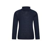 Mountain Warehouse Merino Kids Roll Neck Base Layer Top - Warm Underlayering, Boys & Girls Thermal Baselayer - Winter Camping, Outdoors, Travelling & Hiking Navy Kids Size 3-4 Years