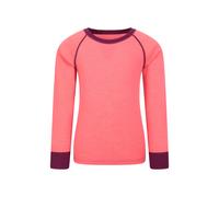 Mountain Warehouse Merino Kids Round Neck Baselayer Top Bright Pink 3-4y