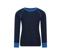Mountain Warehouse Merino Kids Round Neck Thermal Baselayer Top - Long Sleeve, Lightweight, Antibacterial, Breathable & Quick Dry Childrens T-Shirt - for Winter, Skiing Blue 2-3 Years (053198)
