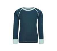 Mountain Warehouse Merino Kids Round Neck Thermal Baselayer Top - Long Sleeve, Lightweight, Antibacterial, Breathable & Quick Dry T-Shirt - Travelling & Outdoors Teal Kids Size 3-4 Years