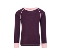 Mountain Warehouse Merino Kids Round Neck Thermal Baselayer Top - Long Sleeve, Lightweight, Antibacterial, Breathable & Quick Dry T-Shirt - Travelling & Outdoors Berry Teen Size 13 Years