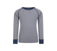 Mountain Warehouse Merino Kids Round Neck Thermal Baselayer Top - Long Sleeve, Lightweight, Antibacterial, Breathable & Quick Dry T-Shirt - Travelling & Outdoors Grey Kids Size 7-8 Years
