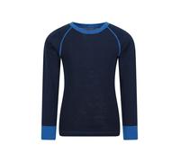 Mountain Warehouse Merino Kids Round Neck Thermal Baselayer Top - Long Sleeve, Lightweight, Antibacterial, Breathable & Quick Dry Childrens T-Shirt - for Winter, Skiing Blue 2-3 Years (053198)