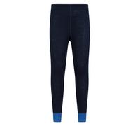 Mountain Warehouse Merino Kids Thermal Baselayer Trousers - Breathable, Lightweight Childrens Pants, Antibacterial, Easy to Carry - Ideal for Both Girls & Boys Blue Kids Size 7-8 Years