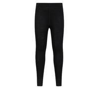 Mountain Warehouse Merino Kids Thermal Baselayer Trousers - Breathable, Lightweight Childrens Pants, Antibacterial, Easy to Carry - Ideal for Both Girls & Boys Black Kids Size 7-8 Years