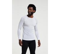 Mountain Warehouse Merino Mens Long Sleeve Thermal Baselayer Top - Lightweight Jumper, Antibacterial & Quick Drying Sweatshirt - for Travel & Outdoors White XXS