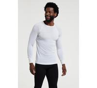Mountain Warehouse Merino Mens Long Sleeve Thermal Baselayer Top - Lightweight Jumper, Antibacterial & Quick Drying Sweatshirt - for Travel & Outdoors White 3XL