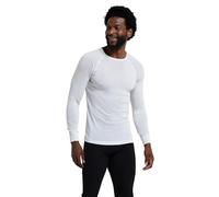 Mountain Warehouse Merino Mens Long Sleeve Thermal Baselayer Top - Lightweight Jumper, Antibacterial & Quick Drying Sweatshirt - for Travel & Outdoors White S