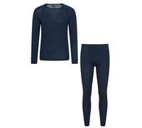 Mountain Warehouse Merino Mens Thermal Top & Pant Set - Lightweight Comfortable Top & Bottoms Set - Autumn Winter, Outdoors, Travelling & Hiking Navy XXS